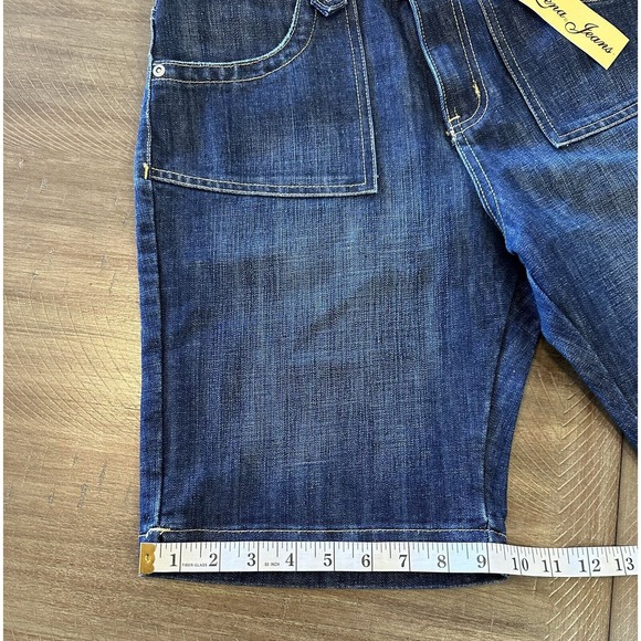 NWT Zena Premium Women’s Size 4 High Waisted Blue Denim Bermuda Shorts Pockets - Picture 10 of 14